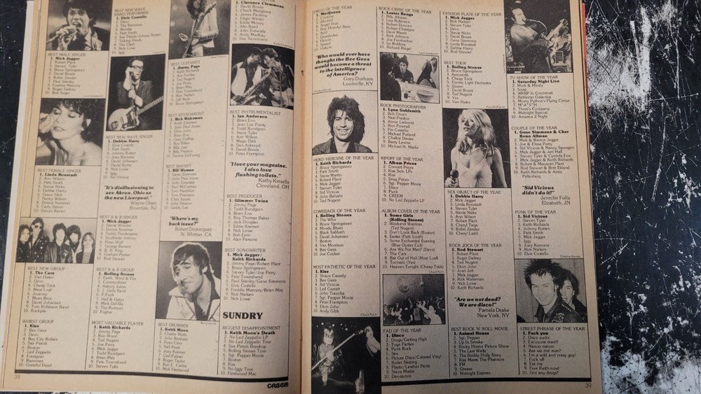 CREEM MAGAZINE MARCH 1979 Readers Poll Winners J.Geils Springsteen