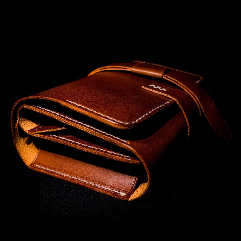Leather Pipe Roll for Tobacco. Pouch Case. Handmade