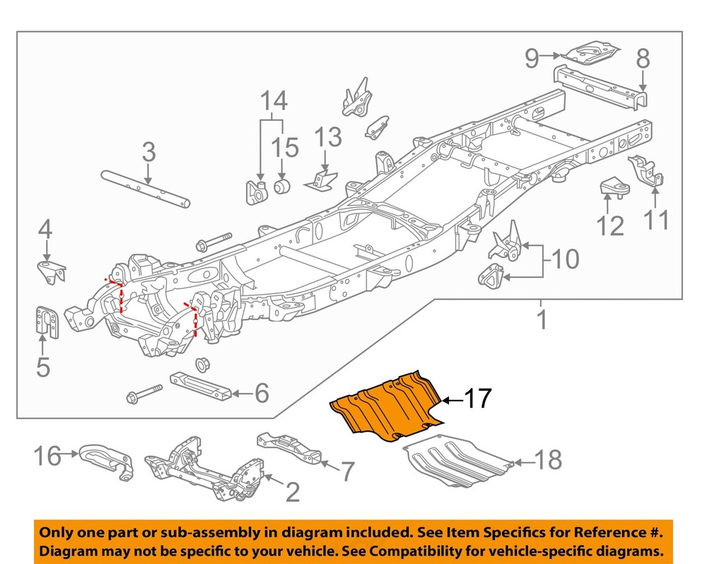 GM OEM 11-19 Sierra 2500 HD Frame Frame Components-Splash Shield 84061009