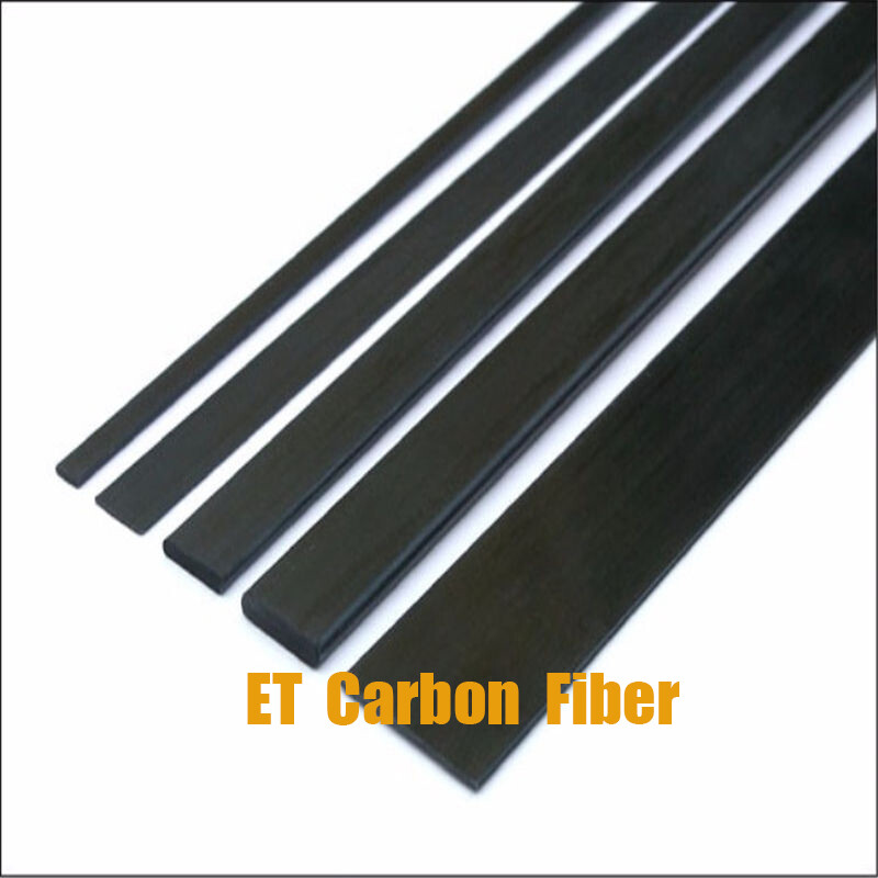 500mm Pultruded Carbon Fiber Flat Shape Solid Bar Strip Multi Sizes