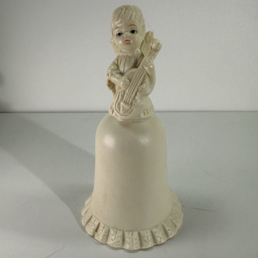 Vintage Ceramic Angel Playing A Cello Bell