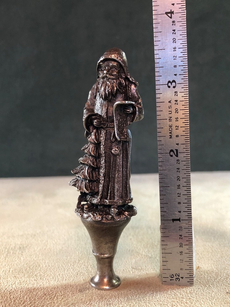 Father Christmas With Basket Pipe Tamper, Solid Fine Pewter