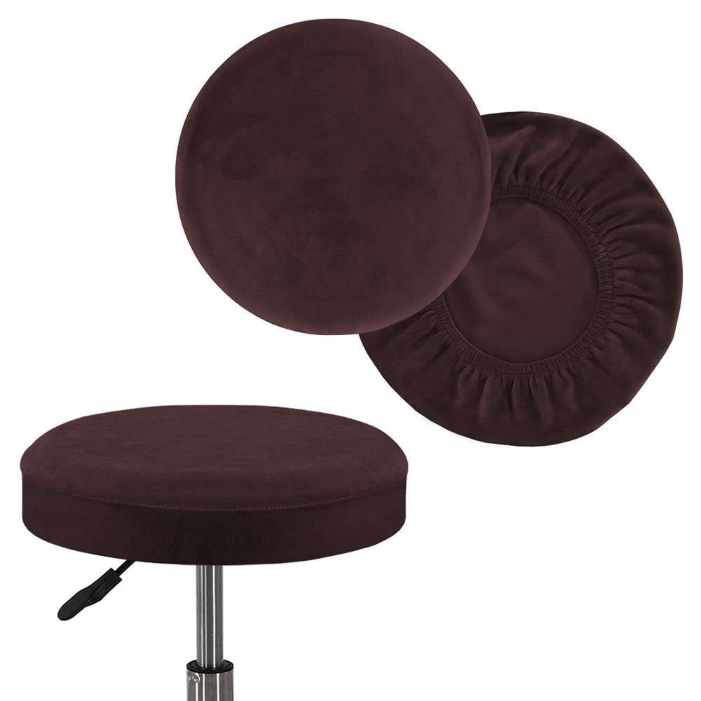2 Pack Round Bar Stool Covers – Stretchable Round Vanity Stool Cover, Fits Di...