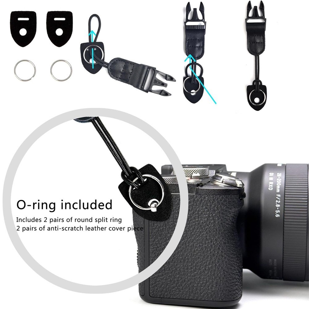 Camera Neck Strap/Thin Washable Soft Strap or 39 inch, Black