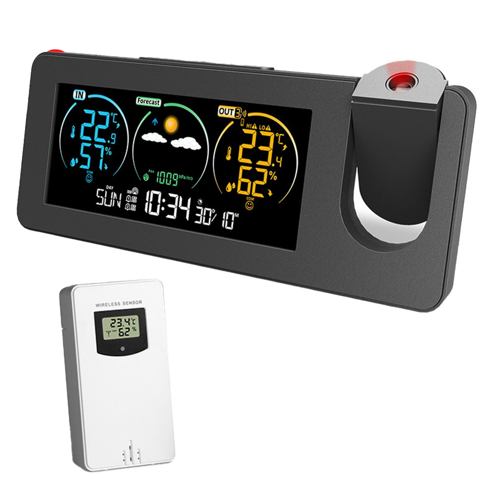 Alarm Clock Digital Clock Projector On Ceiling With Indoor Outdoor Temperature