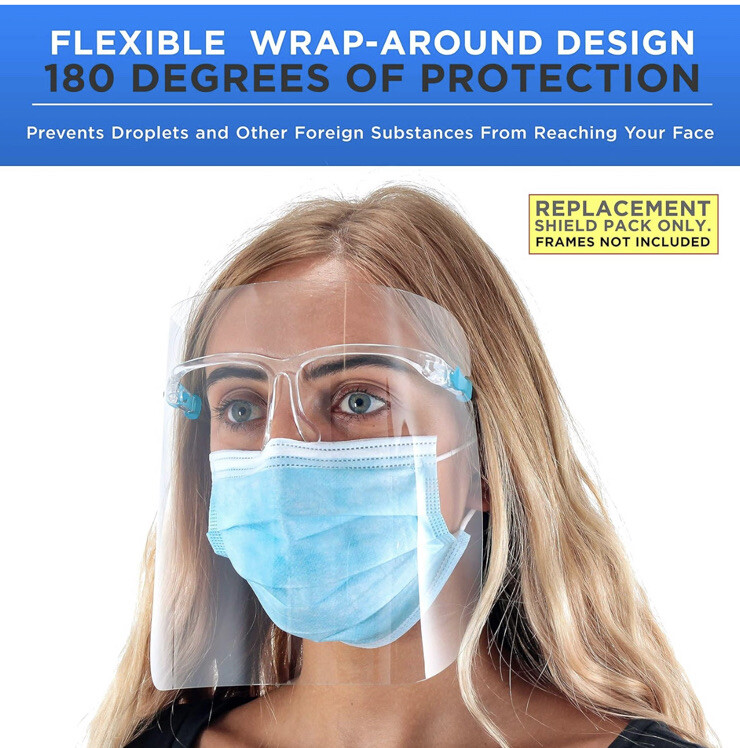 Salon World Safety Face Shield Replacement 10 Pack