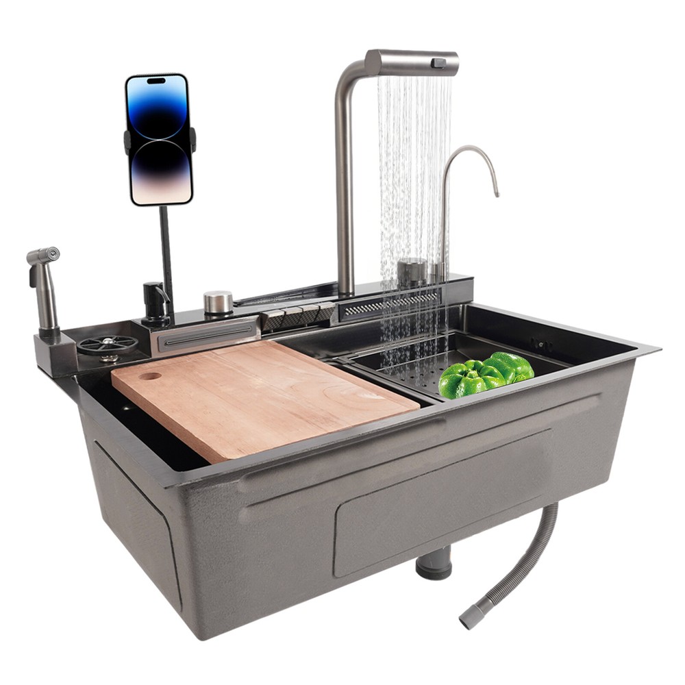 Sink Kitchen Sink Digital Display Stainless Steel Sink Kitchen Sink Rectangular