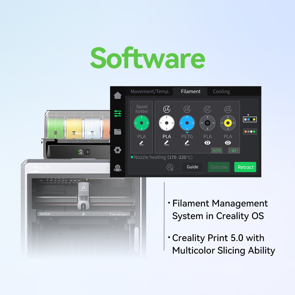 【Refurbished】Creality K2 Plus Combo 3D Printer with Intelligent CFS 16 Colors