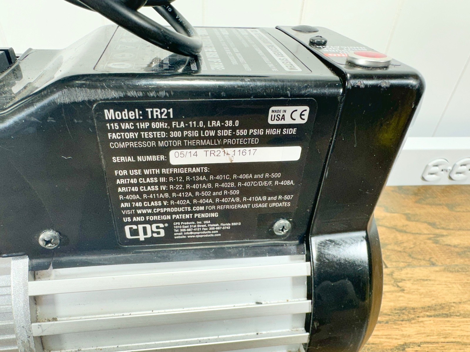 CPS TR21 REFRIGERANT RECOVERY Machine Oil-Less Twin Cylinder (EC2035646) G654