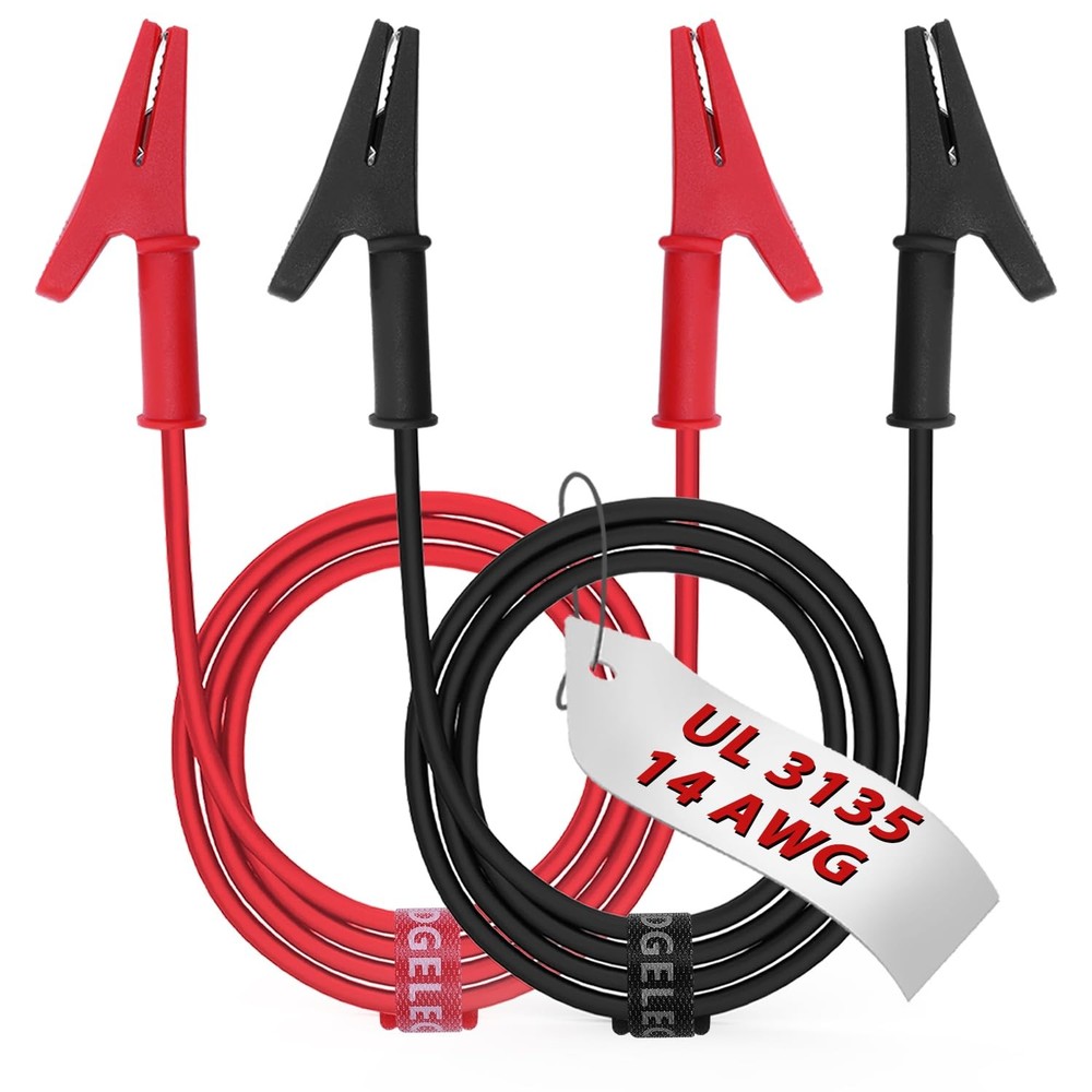 14 Gauge 2pcs/3.3Ft Alligator Clips Electrical with Wires UL3135, 3.3 Ft(1m)