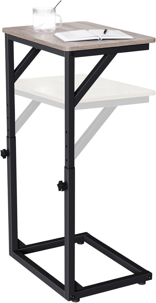 Adjustable C-Shaped End Table Small Side Table Couch Sofa TV Tray Table Living