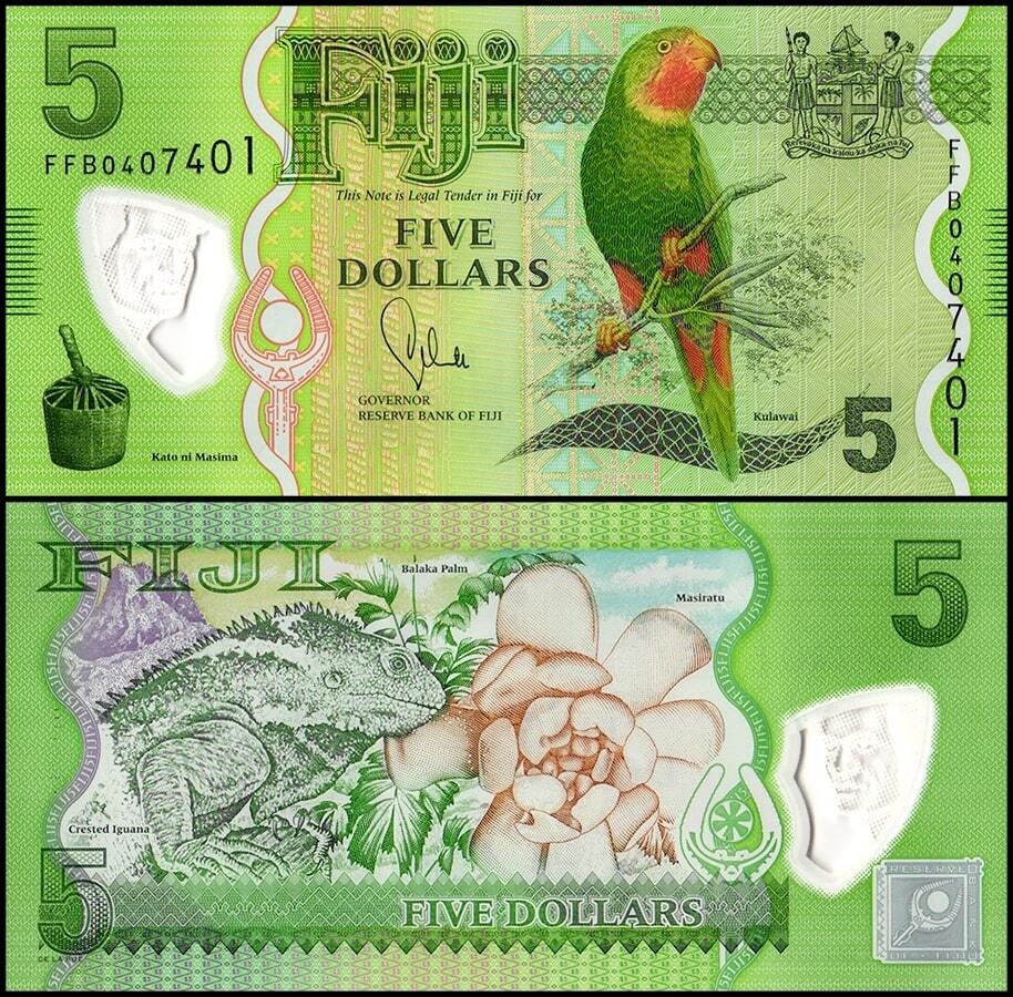 Fiji 5 Dollars, 2013 ND, P-115a, UNC, Polymer