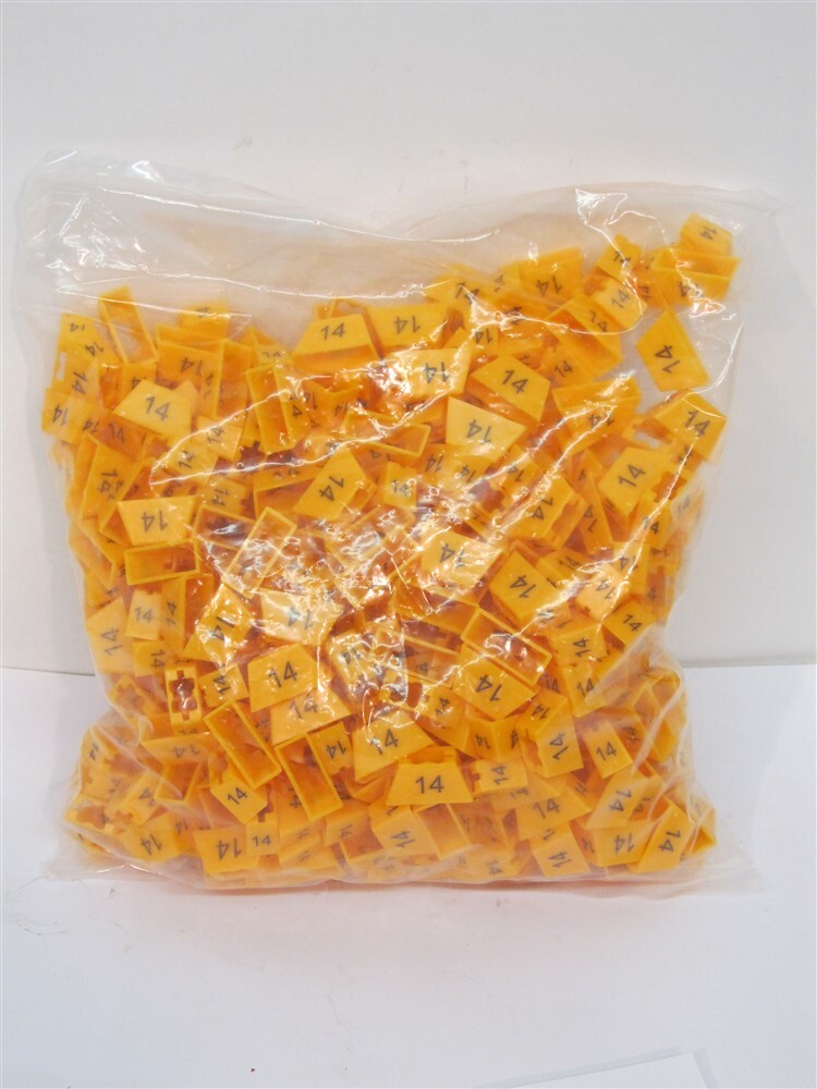 Clothes Hanger Size Indicator, Size 14, Orange, 500 Each