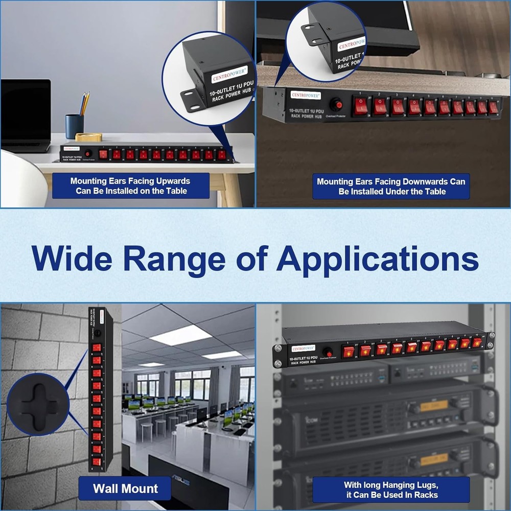 Rackmount Power Strip Surge Protector Outlet Network Server PDU