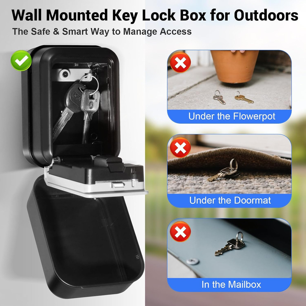 Smart Key Lock Box with Code – Bluetooth & PIN Unlock, APP Controlled Digital Lo