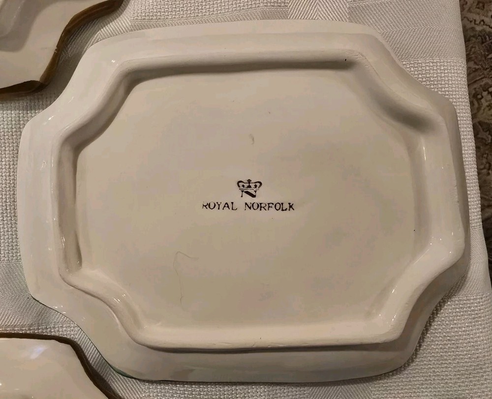 4 Royal Norfolk Spring Rabbit Floral Easter Plates