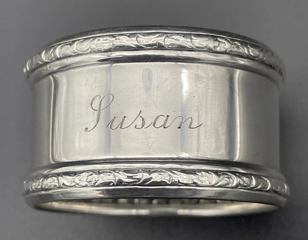 Sterling Silver Napkin Ring Engraved Name “Susan” Webster