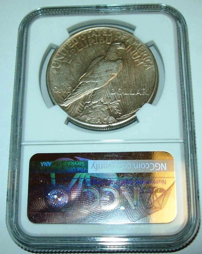 1921 PEACE SILVER DOLLAR HIGH RELIEF COIN CERTIFIED NGC AU DETAILS RARE $1