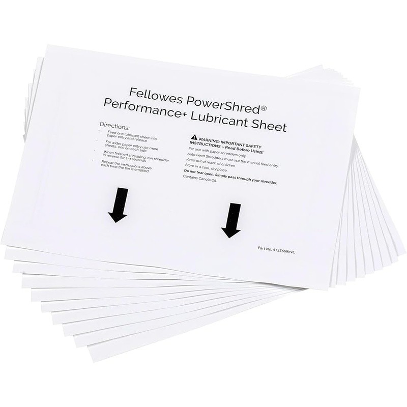 Shredder Lubricant Sheets 10 Pack Prevent Jams Optimize Performance Easy Use