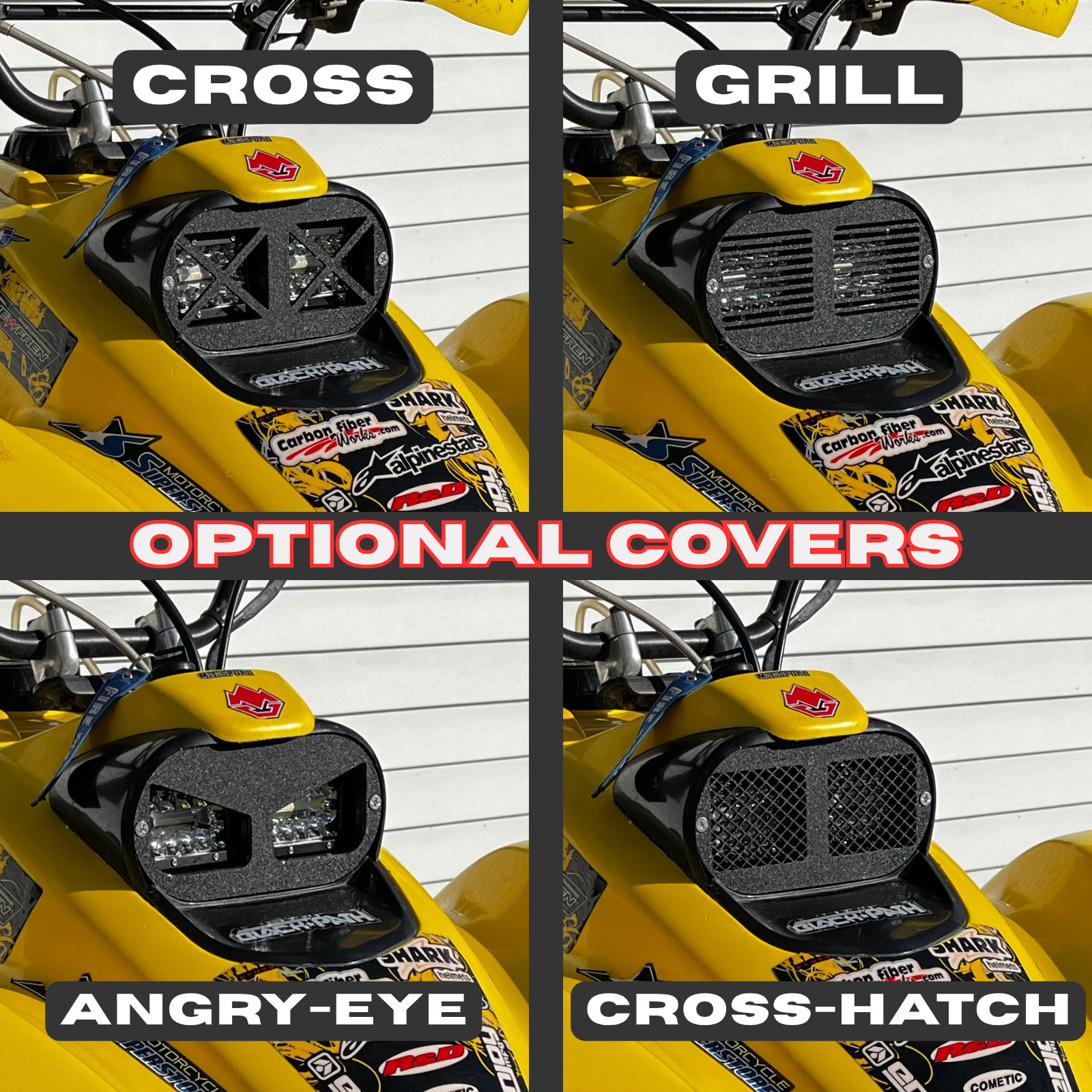 Honda 400ex Headlight ASSEMBLY: Aftermarket Pod light Headlight Assembly