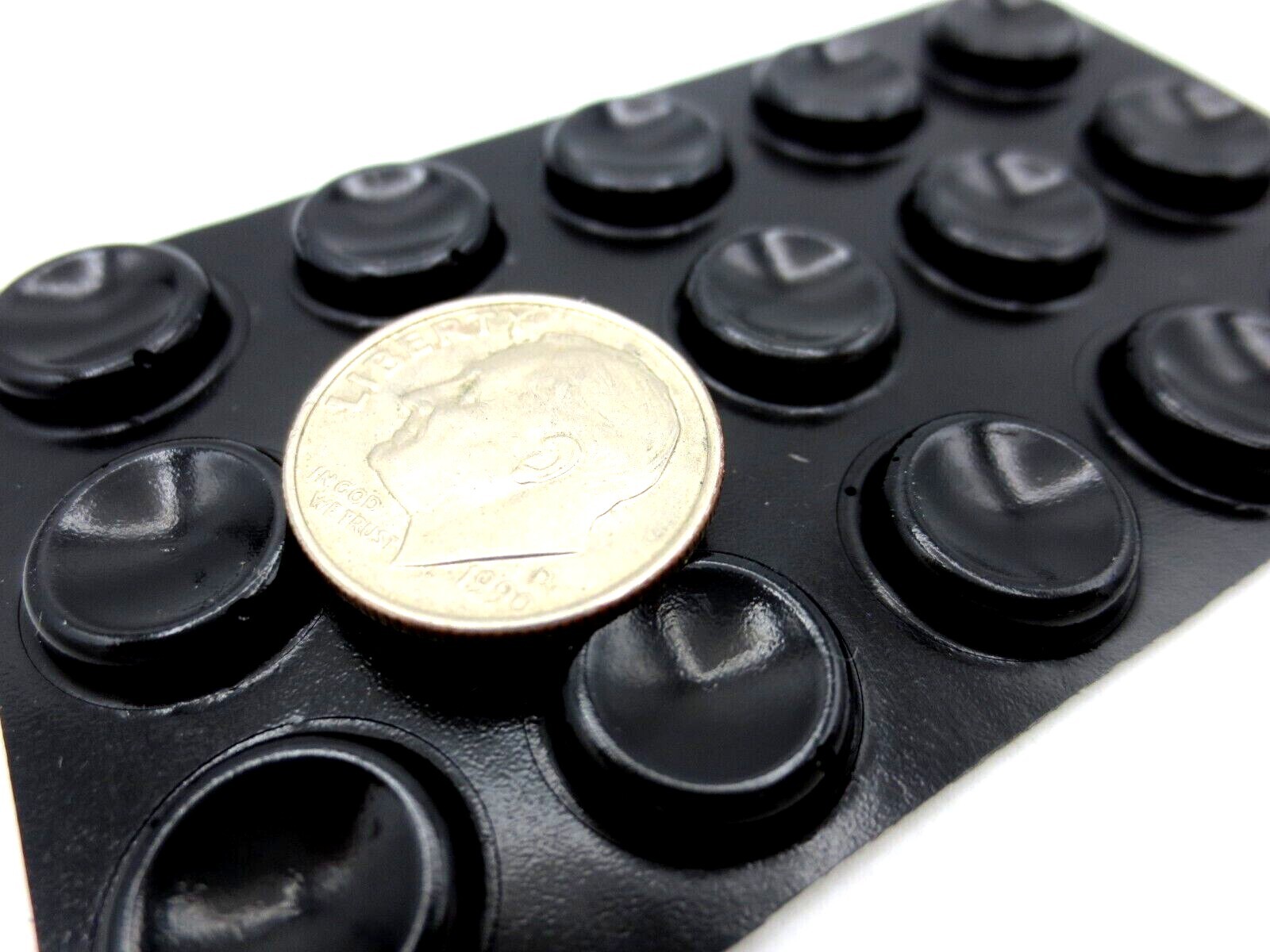 Stick-On Bumper Pad Durable Lasting Rubber Adhesive, Has 1/2" Pad, Is 1/8" Tall