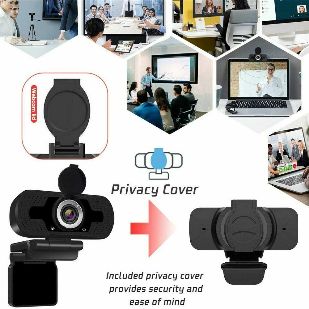 Full HD 1080P USB Webcam w/ Microphone for PC Desktop Laptop Computer Web Camera
