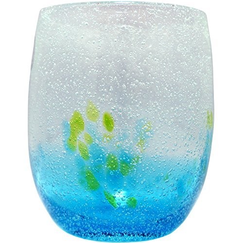 Ryukyu Glass Awahana Flower Petal Tumbler Water Blue New