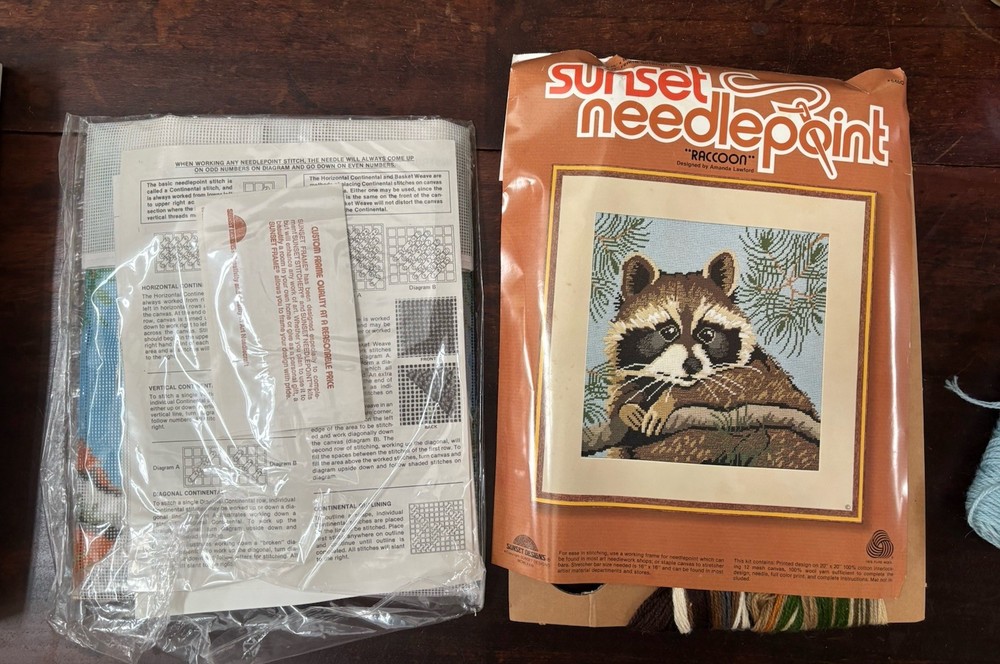 Sunset Needlepoint Kit “Raccoon”