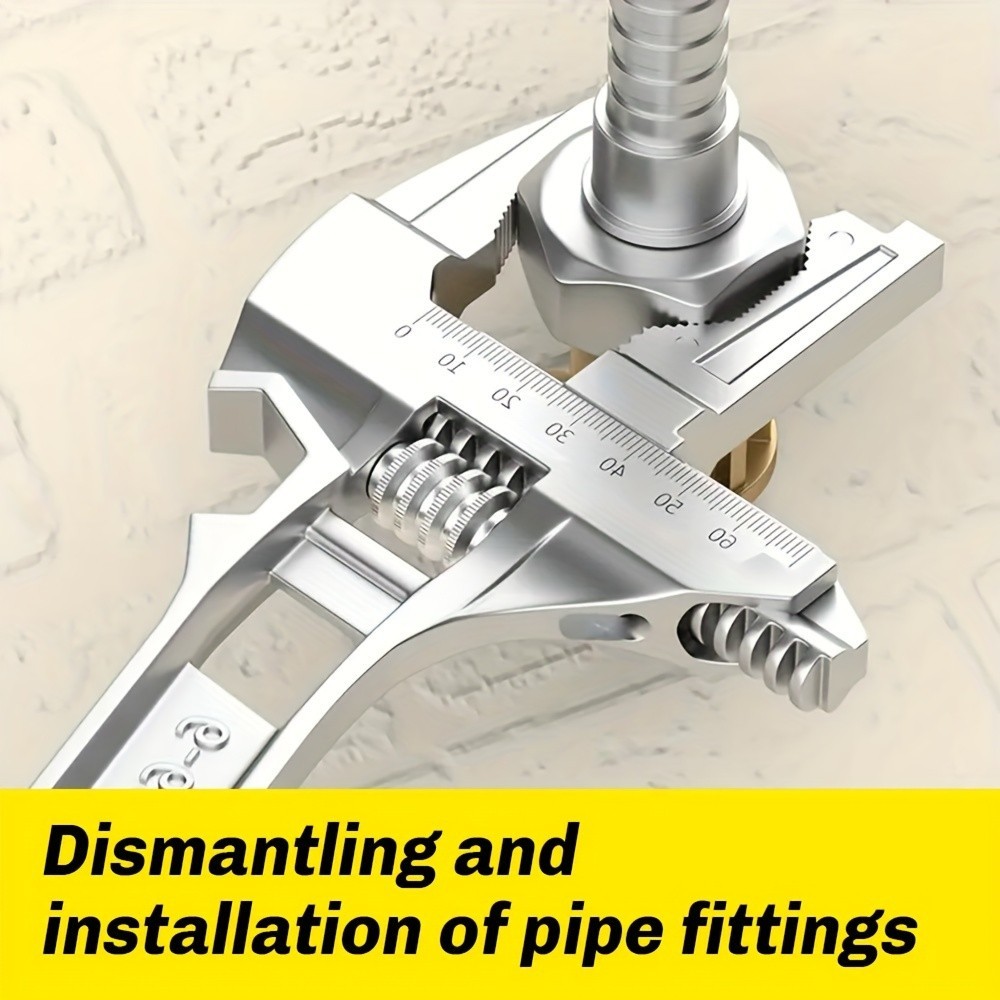 Adjustable Bathroom Wrench—Wide-Opening Design for Plumbing Repairs