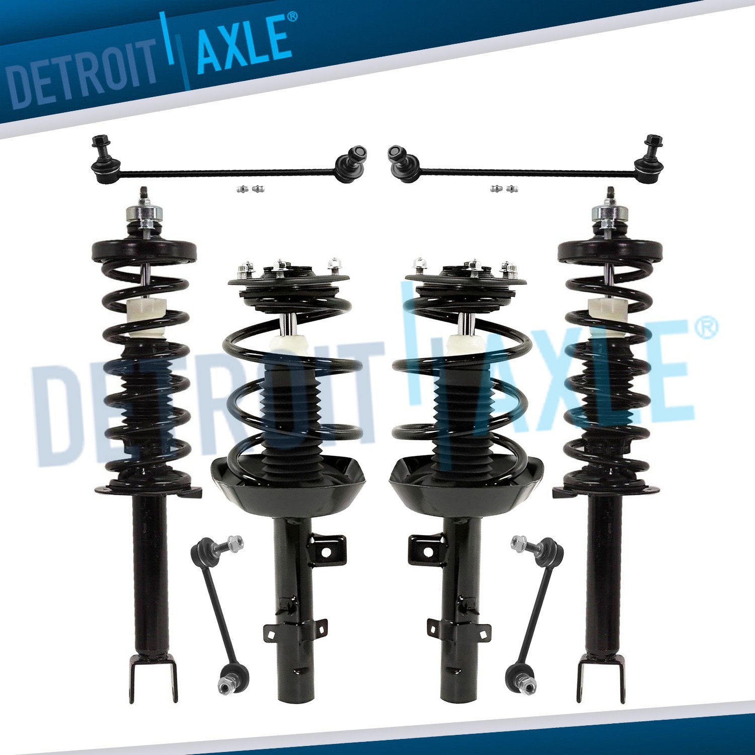 8pc Front Rear Struts w/ Coil Spring Sway Bars for 2013 - 2017 Honda Accord 2.4L