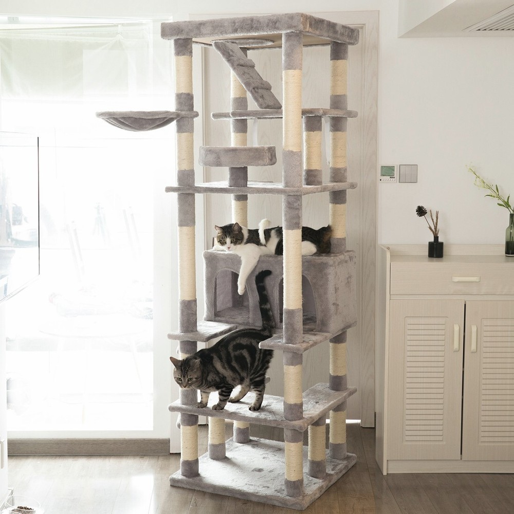 74.8'' Extra large Cat Tree Cat Tower Activity Center with Scratching Post Condo
