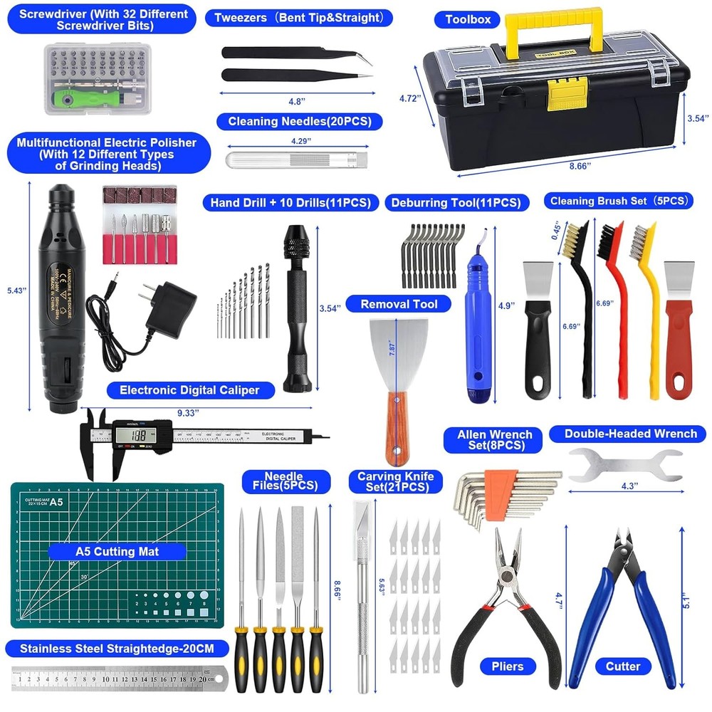 135PCS 3D Printer Tools & Accessories Kit,3D Printing Tool Set W/ Tool Box,3D