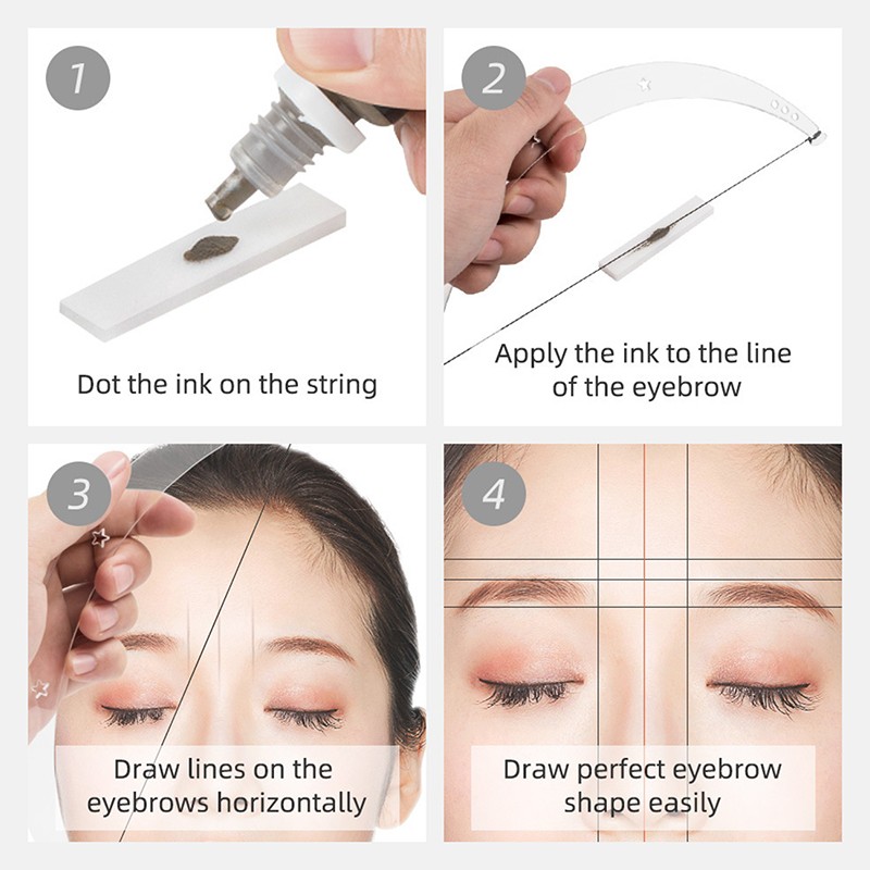 Ruler Positioning Bow Eyebrow Mapping Make Up Measuring Tool Thread Dyeing .MC