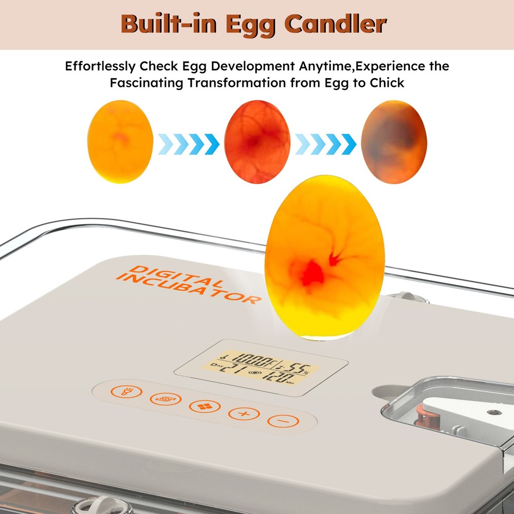 56pcs Egg Incubator Automatic Turning & Humidity Control Chicken Duck Goose Eggs