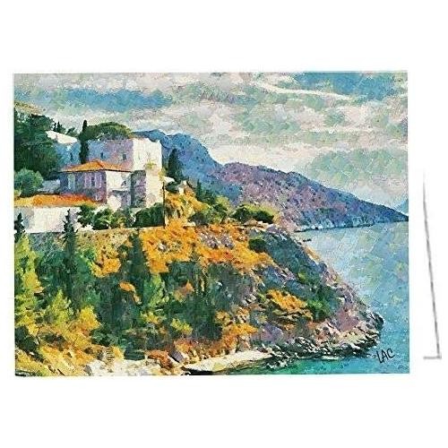 Hydra Hillside - Set of Six Blank Notecards