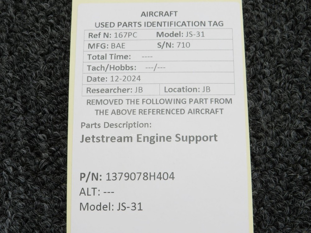 1379078H404 Jetstream JS-31 Engine Support