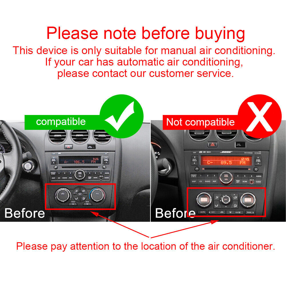 For 2008-2012 Nissan Altima Apple CarPlay Car Radio Android 14 GPS Stereo +Cam