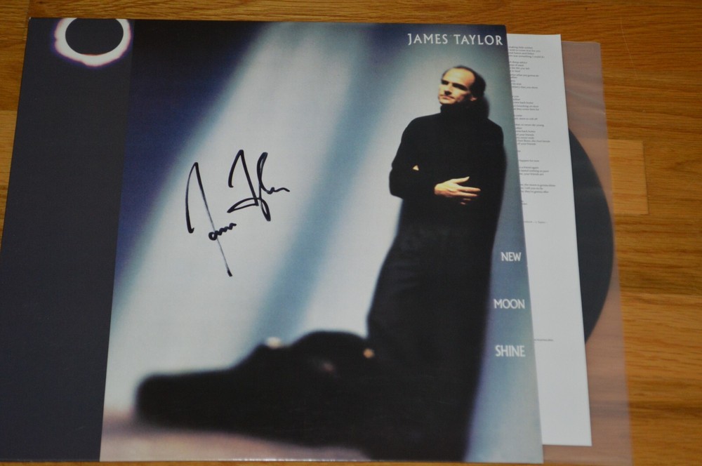 James Taylor Autographed " New Moon Shine " Vinyl LP Cover with JSA COA