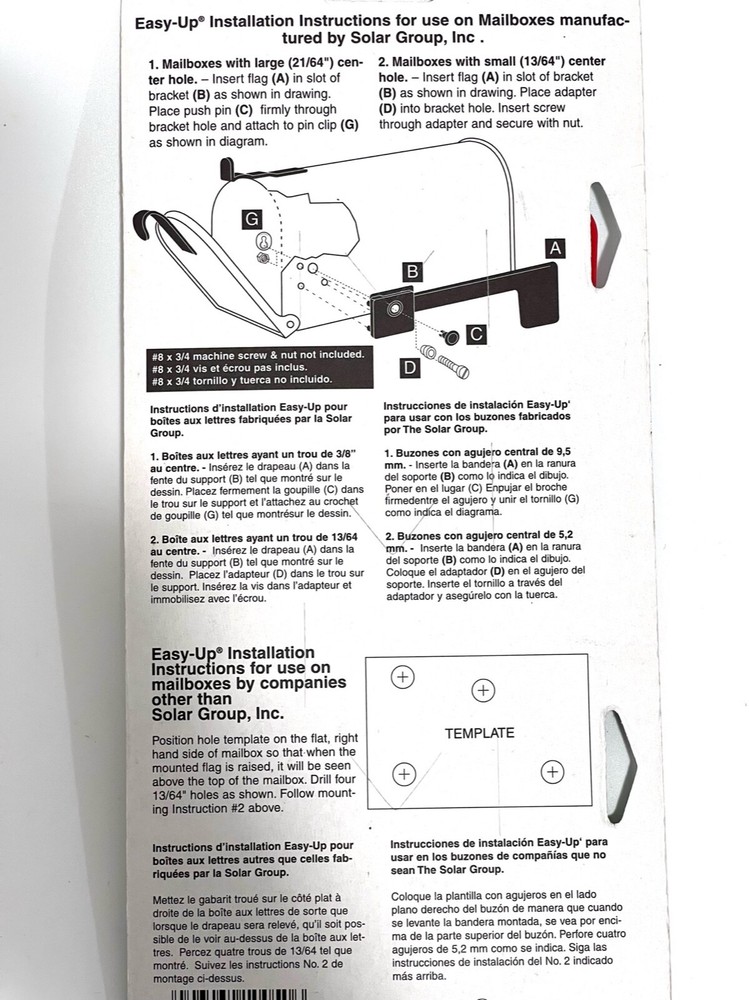New Gibraltar Mailbox Flag Kit RFL1 Plastic