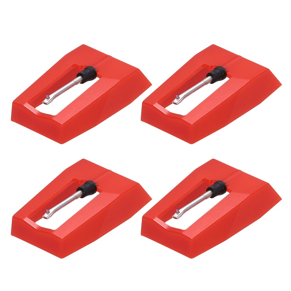 4 Pack Record Player Needle, Turntable Replacement Diamond Record Needle, Red