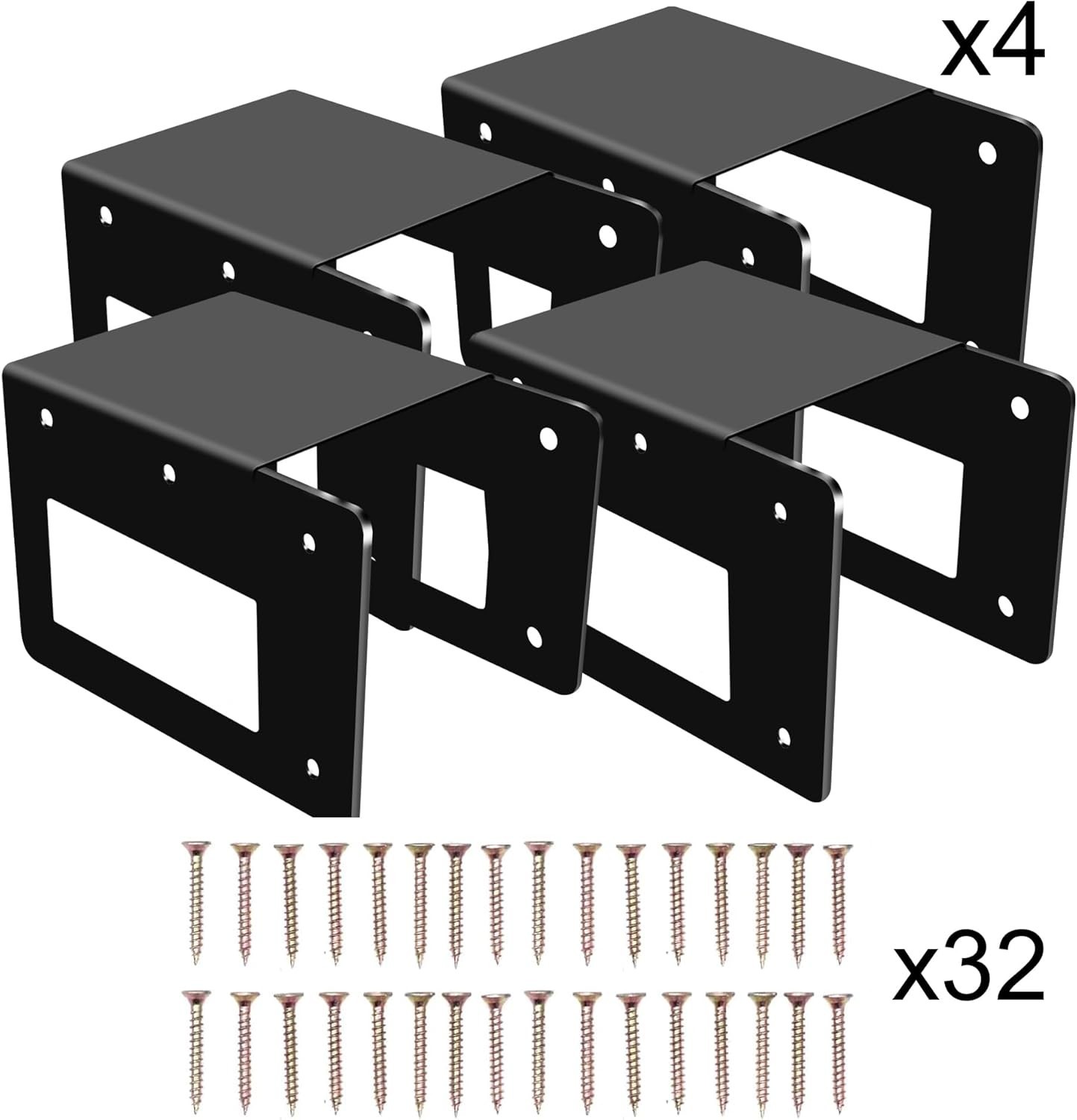 4 Pack Firewood Log Storage Rack Bracket,Indoor Outdoor Adjustable Heavy Duty