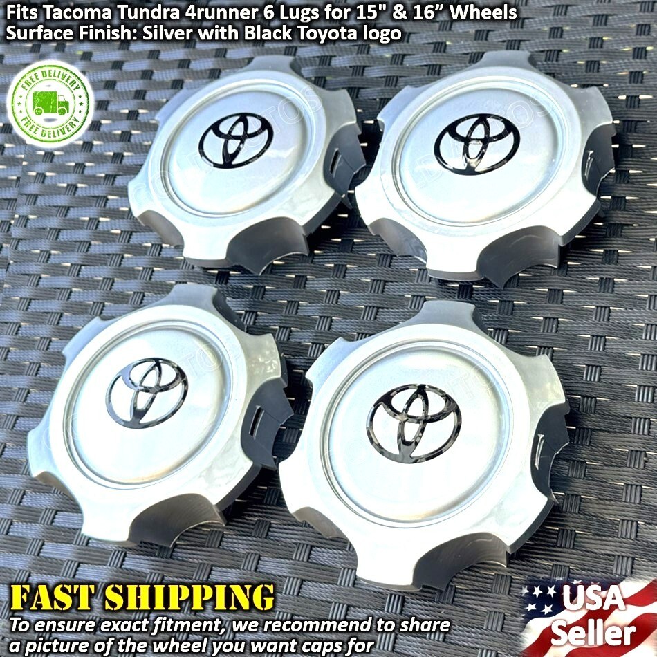 4pcs Wheel Center Hub Caps Tacoma Tundra 4runner 6 Lugs 15" & 16" 42603-04030