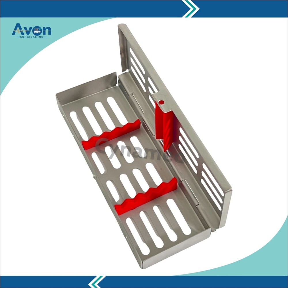 3 EA - Sterilization Boxes with Colored Silicone Inserts 7x2.5x0.75 In - German
