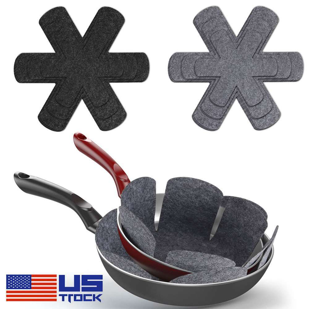 12x Pot Pan Protectors, 3 Sizes of Felt Pan and Pan Separator Pads, Anti-Scratch