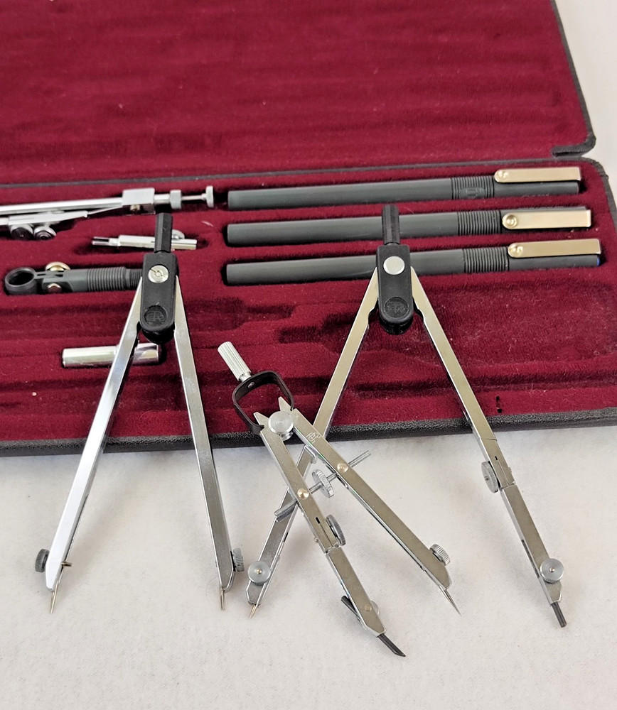 Antique German Original Richter K7AH Precision Technical Drafting Tools Full Set