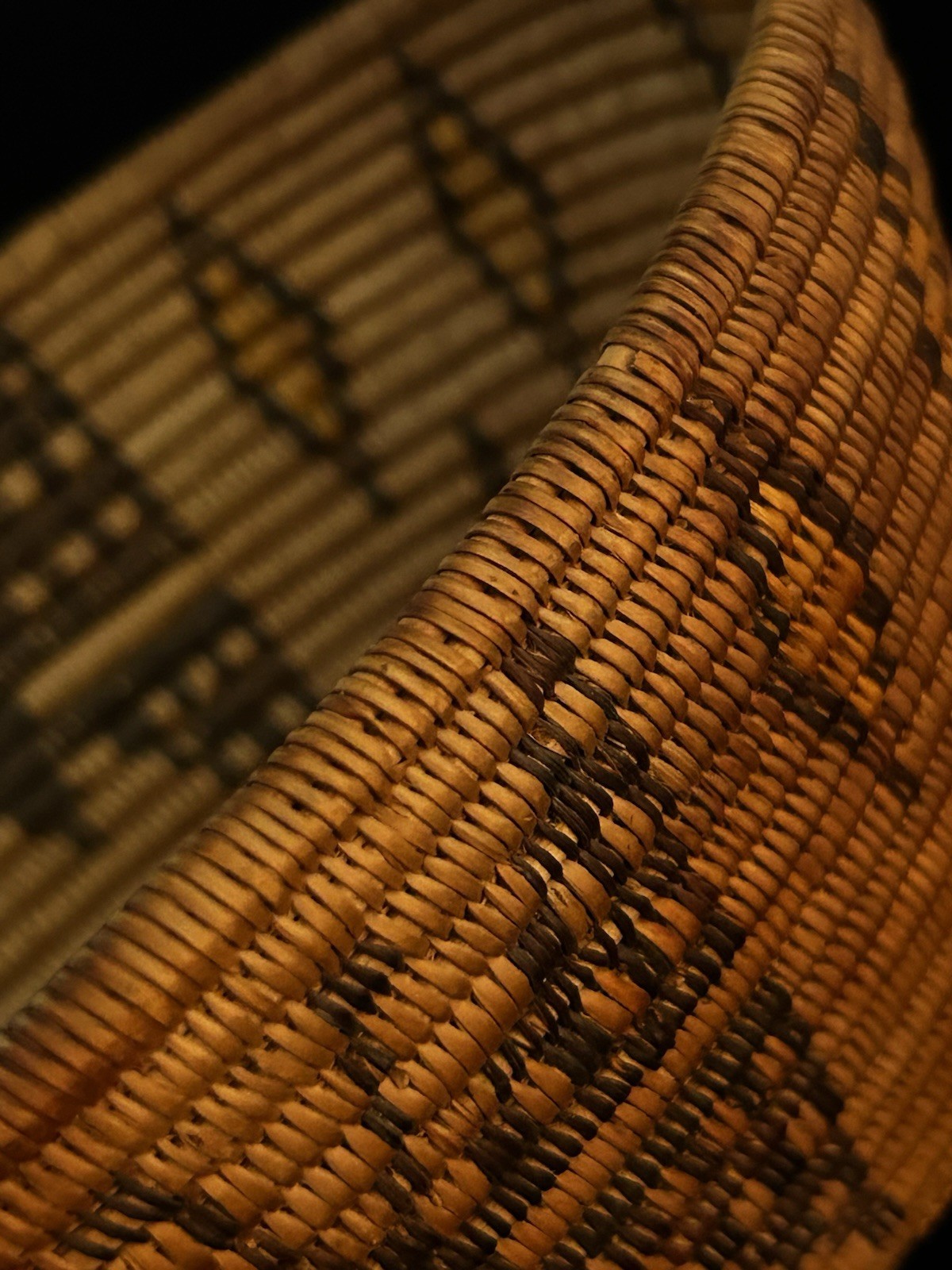 Rare Panamint California Native Basket Butterfly Diamond Zig Zag Polychrome