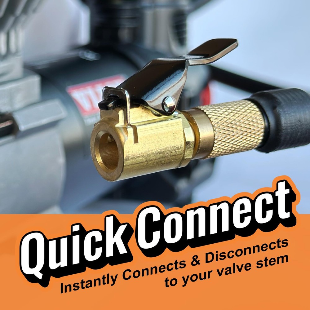 Chuck Mates Premium Quick-Connect Accessory for Tire Inflators Open-Type 1 Pack