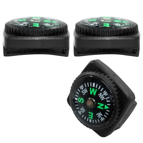 15Pcs Slip-On Watch Band Compass, Mini Watch Strap Compass Tiny Button Compass
