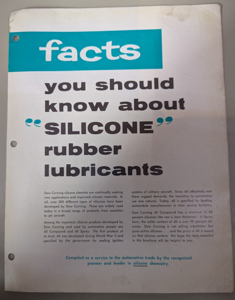 Studebaker Accessory Silicone Rubber Lubricants Flyer
