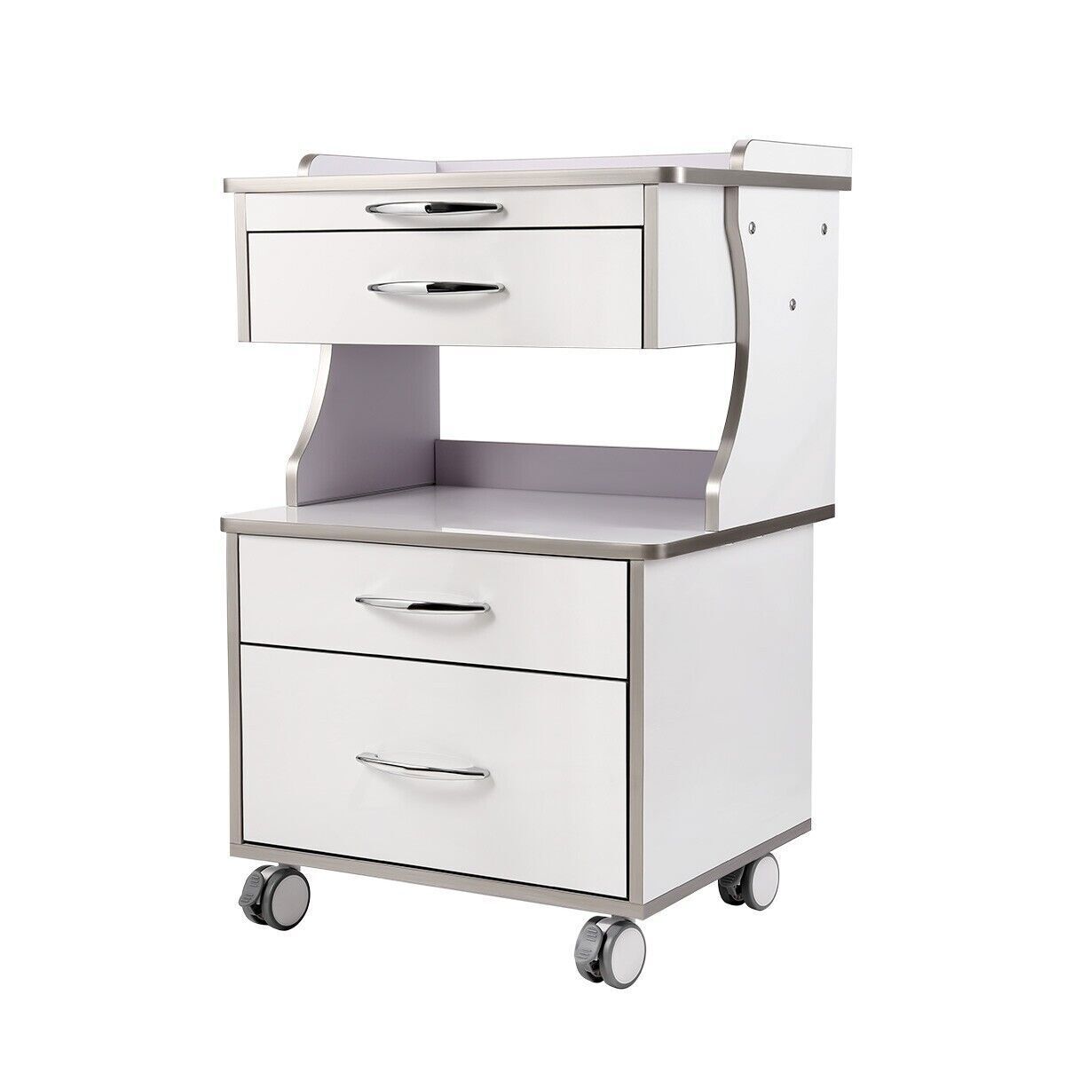 Medical Dental Mobile Cabinet Steel Material with Three Drawers instrument tray